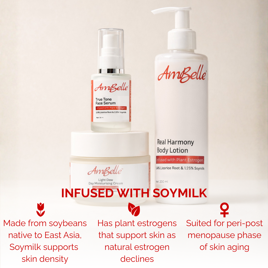 AmBelle Complete Range: Day Moisturiser, Night Moisturiser, Body Lotion, Brightening Serum, Even Skin Tone Serum